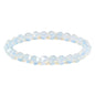 Justinstones 8mm Natural Gemstone Round Beads Triangle Faceted Charm Stretch Bracelet 6.5" - color: Synthetic Opalite