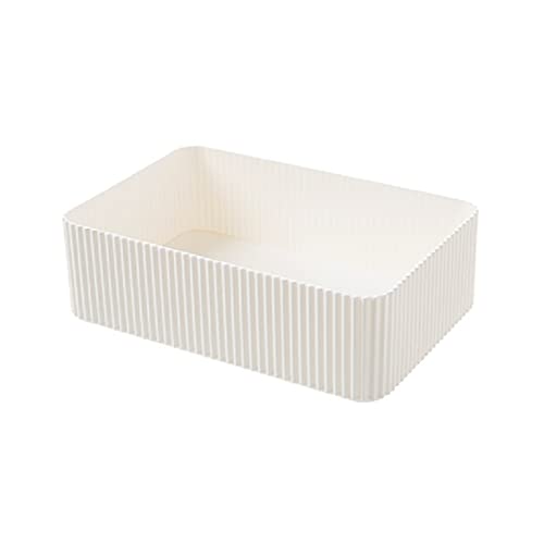 Plastic Home Office Bathroom Storage Box Grid Desktop Sundries Storage Box Makeup (Color : White L) - color: White L