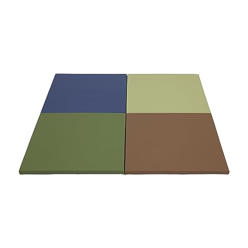 ECR4Kids SoftZone Play Patch Activity Mat Squares, Modular Playmat, Earthtone, 4-Pack - color: Earthtone