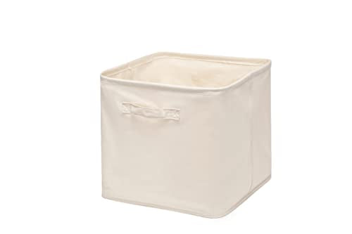 Decorative Basket Rectangular Fabric Storage Bin Organizer Basket with Handles for Clothes Storage (13.7 x 13.7 x 12.5, Beige) - size: 13.7 x 13.7 x 12.5''