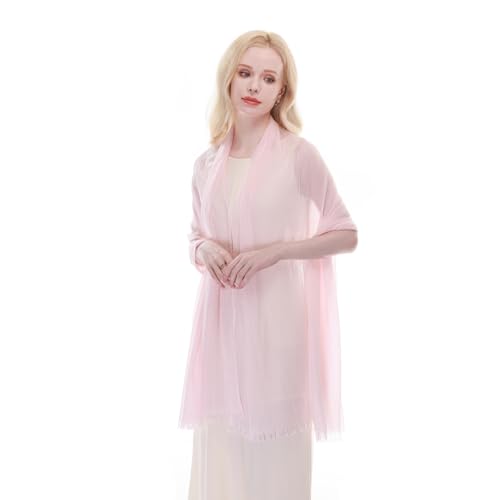 RIIQIICHY Scarf for Women Lightweight Solid Color Long Fashion Gauze Scarves Shawl Wrap - color: Light Pink
