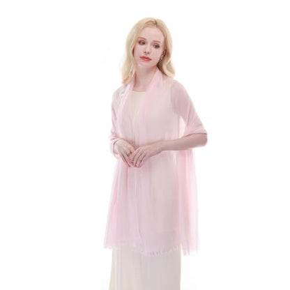 RIIQIICHY Scarf for Women Lightweight Solid Color Long Fashion Gauze Scarves Shawl Wrap - color: Light Pink