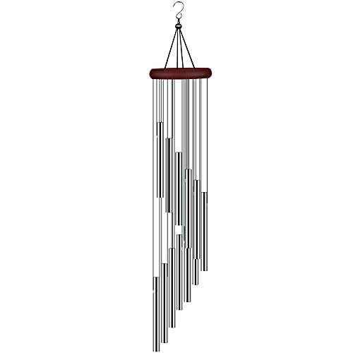 Wind Chimes for Outside, Sympathy Wind Chimes Outdoor Clearance with 12 Aluminum Alloy Tubes and Hook, Memorial Wind Chime Gift Decoration for Home, Patio, Garden, Outdoor