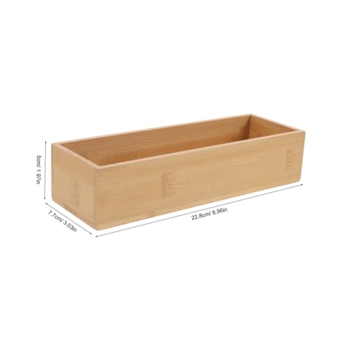 Unomor 2pcs Bamboo Storage Boxes Organizer Box for Home Office Craft Storage Portable Wooden