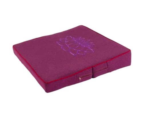 Large and Meditation Cushion,Square Handcrafted Meditation Mat,Portable Foldable Floor Cushion Outdoor Coconut Fibre Linen Yoga Cushion(Size:60x60cm(24x24inch),Color:Purple) - color: Purple, size: 60x60cm(24x24inch)