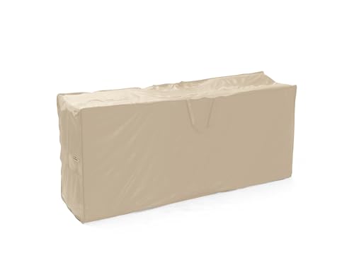 Covermates Cushion Storage Bag – Heavy Duty Vinyl with Polyester Lining, Water Resistant Zipper, Ventilated Patio Cushion Organizer with Handles, 75W x 18D x 26H, Classic Tan - color: Classic Tan, size: 75W x 18D x 26H