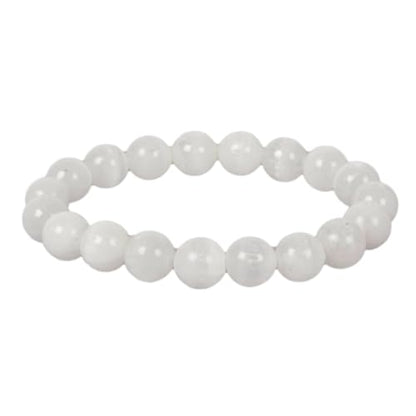 Justinstones Gemstone Crystals Chakra Beads Bracelet Crystal Healing 10mm Round Stretchable Bracelet for Her Gift - color: Cat Eye White Selenite