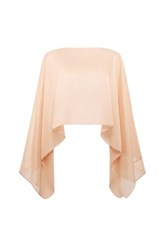 Coucoland Shawl Wraps for Women Sheer Chiffon Shawl Elegant Soft Wraps for Evening Dress Wedding Party - color: Khaki