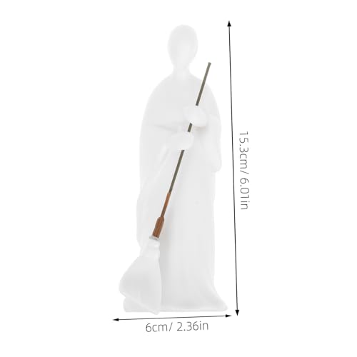 STOBOK 2 pcs Mini Walkers Zen Doll Home Living Kungfu Little For Ornaments Fengshui Statue Tea Decoration Sculpture Bookshelf Monk Adornment Buddha Fish Room Figurine Pottery White Pet