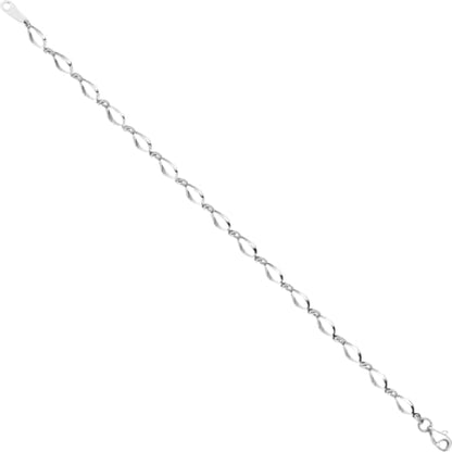 14K White Gold 5mm Thick Link Chain Bracelet 7.25 inch, Polished, Twisted for her IceCarats