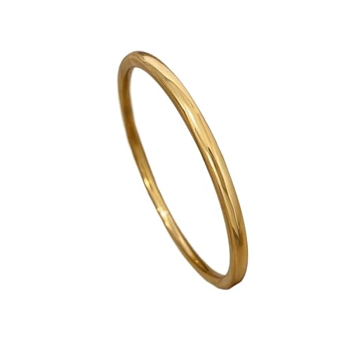 1pcs Stainless Steel Bracelet for Women Round Minimalist Gold Color Bracelet Women's Accessories Popular - color: Gold_72MM