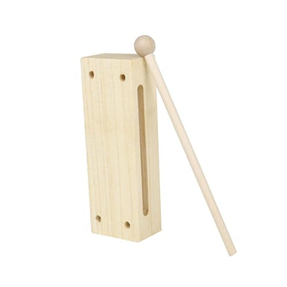BESPORTBLE Orff Musical Wood Block Percussion Instrument with Mallet Double Tone Rhythm Block for Kids Educational Music Toy for Early Learning