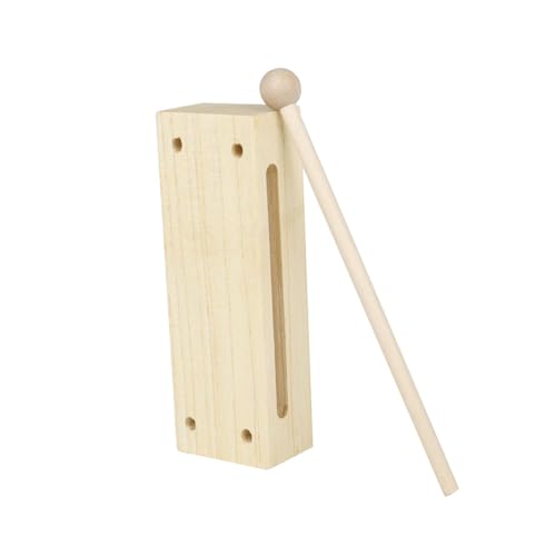BESPORTBLE Orff Musical Wood Block Percussion Instrument with Mallet Double Tone Rhythm Block for Kids Educational Music Toy for Early Learning
