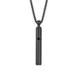 Breathing Easy Necklace, Mindfulness Breathing Stainless Steel Pendant for Stress Relief, Anxiety Management & Smoking Cessation Aid, Intricate Engraving for Men Women - color: Black