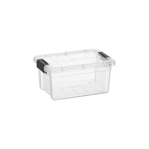 Superio Clear Storage Box with Lid, 3.4 Quart Plastic Container Bins for Organizing, Stackable Crates, BPA Free, Non Toxic, Odor Free, Organizers for Home, Office, School, and Dorm - size: 3.4 Quart