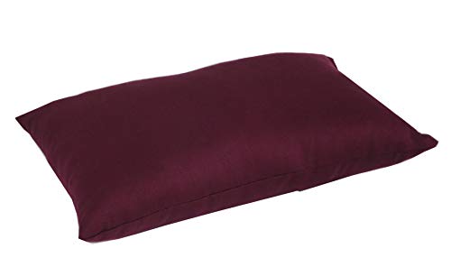 Kapok Zafu, Zabuton and Support Meditation Cushions Set (4pc) - color: Burgundy