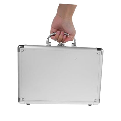 Angoily Aluminum Alloy Multi-Functional Briefcase Waterproof Tool Storage Case Removable Dividers Portable Aluminum Carrying Case for Tools Makeup and Instruments