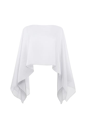 Coucoland Shawl Wraps for Women Sheer Chiffon Shawl Elegant Soft Wraps for Evening Dress Wedding Party - color: Grey
