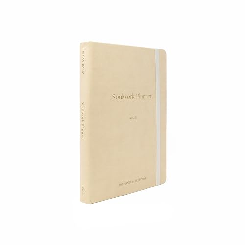 Soulwork Planner - 6 Months Undated, Guided Journal Prompts, B5 Daily Planner, To-Do Lists, 360 Pages, Leather Fabric Hardcover, 6.9” x 9.8”, Lay Flat, Productivity, Self-Care, Mindfulness (Beige) - color: Beige
