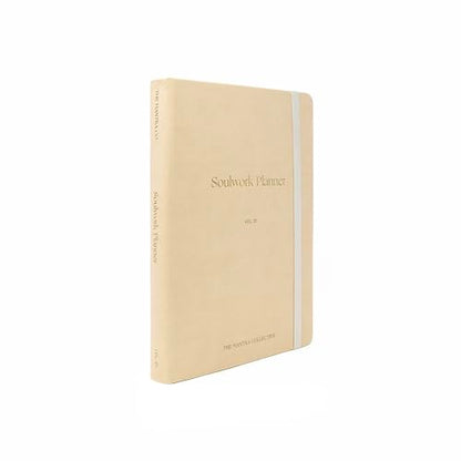 Soulwork Planner - 6 Months Undated, Guided Journal Prompts, B5 Daily Planner, To-Do Lists, 360 Pages, Leather Fabric Hardcover, 6.9” x 9.8”, Lay Flat, Productivity, Self-Care, Mindfulness (Beige) - color: Beige