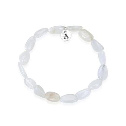 Adabele 1pc Natural Stretch Gemstone Bracelet 7mm-10mm Free Form Bead 7 Inch 7.5 Inch Healing Crystal Engergy Quartz Chakra Jewelry Women Birthday Gift - color: Blue Flash Moonstone, size: 7 Inch (bead size 7-10mm)