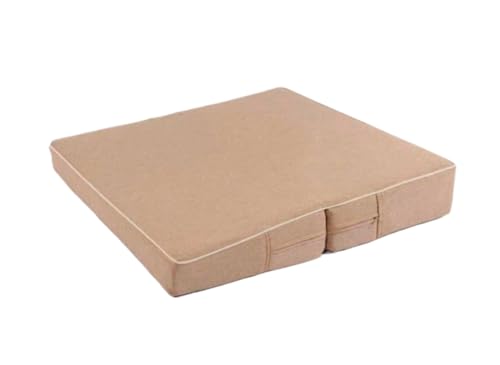 Large and Meditation Cushion,Square Handcrafted Meditation Mat,Portable Foldable Floor Cushion Outdoor Coconut Fibre Linen Yoga Cushion(Size:60x60cm(24x24inch),Color:Beige1) - color: Beige1, size: 60x60cm(24x24inch)