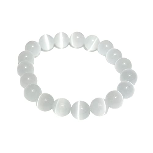 COLORFUL BLING Natural Powerful Selenite Beads Bracelet Healing Crystal Energy Stone Concentration Spirituality Bracelet Health Wealth Handmade Fashion Jewelry Gift for Women