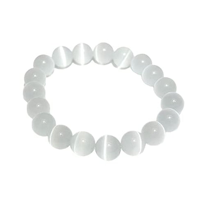 COLORFUL BLING Natural Powerful Selenite Beads Bracelet Healing Crystal Energy Stone Concentration Spirituality Bracelet Health Wealth Handmade Fashion Jewelry Gift for Women