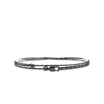 Made by Nami Nautical Rope Bracelet for Men Waterproof & Adjustable Wrap String Bracelets with Snap Hook Gift for Him - color: Camouflage Black