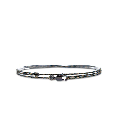 Made by Nami Nautical Rope Bracelet for Men Waterproof & Adjustable Wrap String Bracelets with Snap Hook Gift for Him - color: Camouflage Black