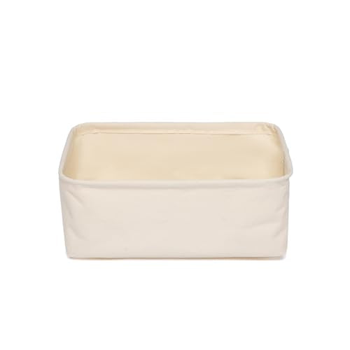 Foldable Storage Bins with Lids Cotton Canvas Rectangular Storage Box Ideal for Organization Lightweight and Durable (11.22 x 2.95 x 4.72) - size: 11.22 x 2.95 x 4.72"