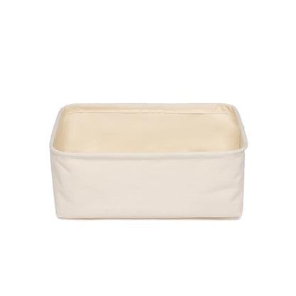 Foldable Storage Bins with Lids Cotton Canvas Rectangular Storage Box Ideal for Organization Lightweight and Durable (11.22 x 2.95 x 4.72) - size: 11.22 x 2.95 x 4.72"