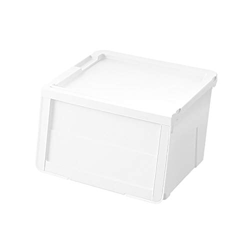 Tenma Flap Storage Box for Easy Access and Removal of Storage Items Kabako Mono M Finished Product Storage Case Flap Door Garment Case White Color Plastic [Assembly Not Required] [Color White] [Size
