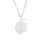 Cho Ku Rei Reiki Symbol Necklace Cho Ku Rei Energy Symbol Amulet Healing Reiki Pendant for Women Sacred Geometry Necklace Yoga Power Spiral Meditation Jewelry - color: Cho Ku Rei necklace silver