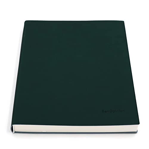 Large Blank Notebook Journal for Writing Drawing, Soft Faux Leather Cover, 100GSM Papers, 320 Pages, A4 8.4x11.4 inches Sketch Book(Green, Plain) - color: Green, Plain