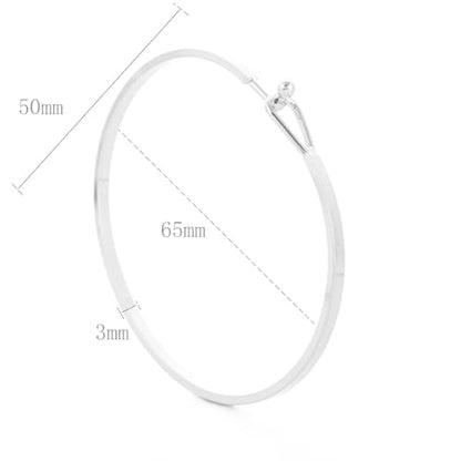 Dainty Gold Bar Bracelet for Women Simple Delicate Thin Cuff Bangle Hook Bracelet 18K Gold Plated Handmade Minimalist Jewelry - color: Silver