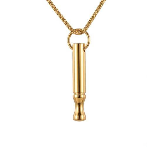 Breathing Easy Necklace, Mindfulness Breathing Stainless Steel Pendant for Stress Relief, Anxiety Management & Smoking Cessation Aid, Intricate Engraving for Men Women - color: B-Gold