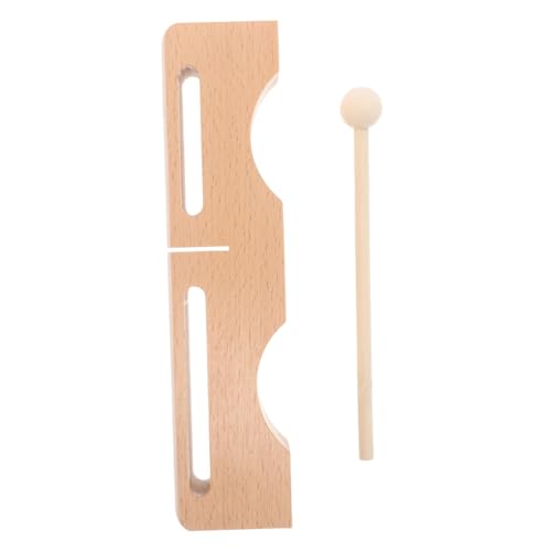 Toddmomy Wooden Percussion Block with Mallet Light Yellow Hardwood Rhythm Instrument for Adults Dual Bass Tones Essential for Traditional Performances Rich Sound and Wide Range