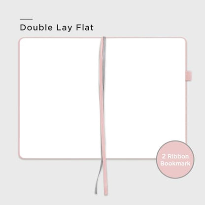 &And Per Se Blank Sketch Notebook, A5 Hardcover, 160 Pages 100gsm Thick Paper, Unlined Journal for Drawing, Doodling, Hand Lettering – Creative Gift for Artists, Designers, Writers (Pink)