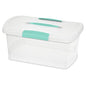 Sterilite Medium Nesting ShowOffs, Stackable Small Storage Bin with Latching Lid and Handle, Plastic Container to Organize Home, Clear, 18-Pack - size: Medium, style: 18 Pack