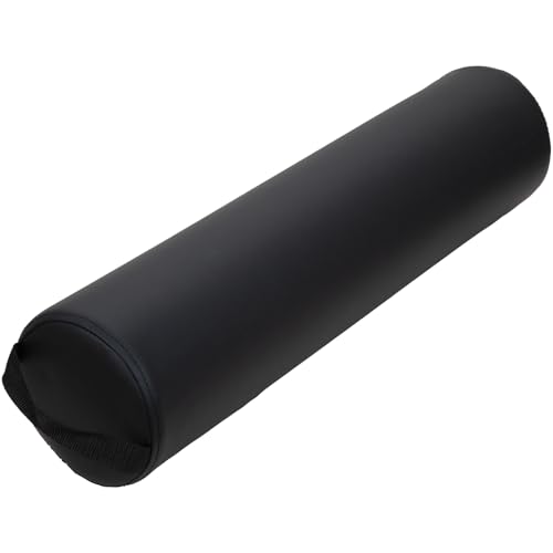 ForPro Full Round Bolster Pillow, Black, Oil and Stain-Resistant, for Massage and Yoga, 6” R x 26” L - color: Black