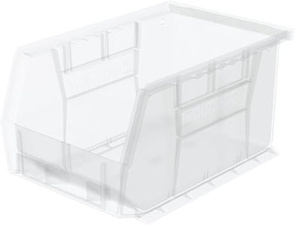 Akro-Mils 30237 AkroBins Plastic Storage Bins, Space-Saving Stackable Bins for Garage, Pantry, Craft Organization, 9" x 6" x 5", Clear, 12-Pack - color: Clear