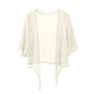 Shiyifa Women's Shrugs 3/4 Sleeve Open Front Cardigan Lightweight Tie Front Bolero Shrug - color: Beige, size: Large