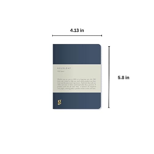 Goldleaf CBD Daily Journal – Pocket Sized Wellness Log Book for Tracking Endocannabinoid System Support, Dosage & Effects – Premium Guided Notebook for Daily Use