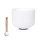 8 inch White B Note Crown Chakra Quartz Crystal Singing Bowl, for Healing Mindfulness Meditation Yoga Sound Baths, with Rubber Mallet O-ring - color: White B Note, size: 8 inch