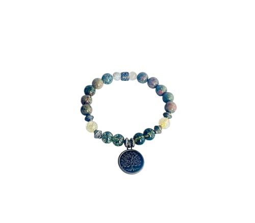 Tree of Life Unakite Gemstone Bracelet, Peridot Mala Bracelet, Citrine prosperity Bracelet,Buddhist Bracelet,Boho Zen Bracelet, Reiki meditation