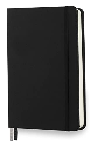Premium Hard Cover Notebook Journal, X-Large Size, Master A4 8.3" x 11.4", 186 Numbered Pages, Gusseted Pocket, Ribbon Bookmark, Extra Thick Ink-Proof Paper 120gsm (Plain, Black)