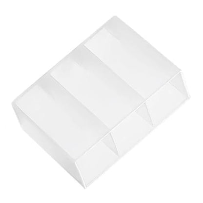 Wall Mounted 3 Compartment Storage Box, Transparent, Self Adhesive, Punch, Ideal for Home and Bathroom