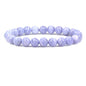Amandastone Natural Gemstone 8mm Round Beads Stretch Bracelet 7 Inch - color: Blue Lace Agate