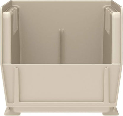 Akro-Mils 30237 AkroBins Plastic Storage Bins, Space-Saving Stackable Bins for Garage, Pantry, Craft Organization, 9" x 6" x 5", Stone, 12-Pack - color: Stone
